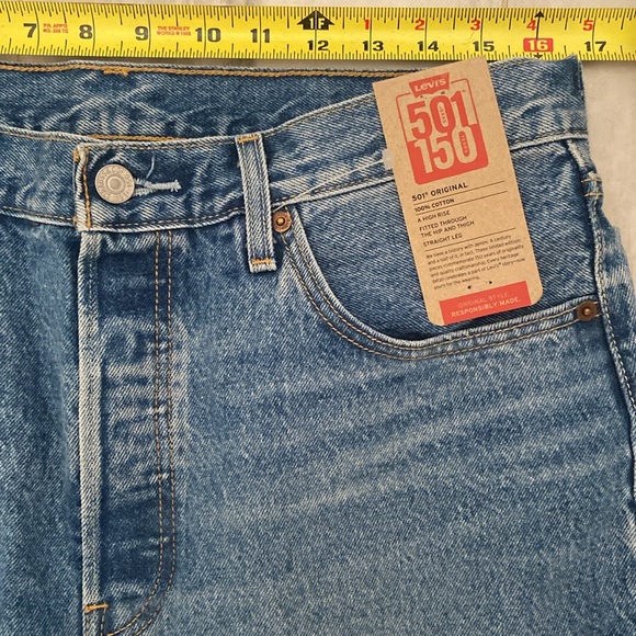 Levi’s 150 Yr. Ann. 501, Heart Patchwork Embroider (2022), 32x30, NWT $149 MSRP - Picture 5 of 13